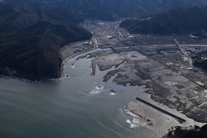 片岸地区の用地の震災前と震災後の用地の状況(震災後)
