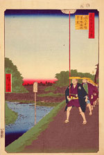 歌川広重　名所江戸百景「紀乃国坂赤坂溜池遠景」