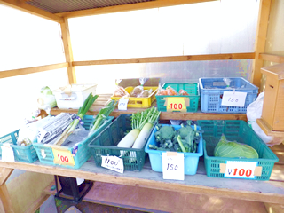 写真：市内の軒先販売所の風景