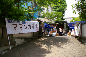 ママンカ市場開催時の境内の様子
