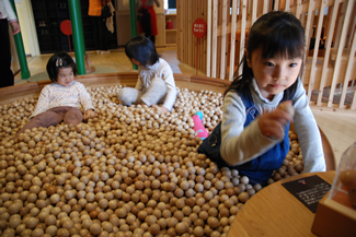 木をふんだんに使った『おもちゃのもり』。