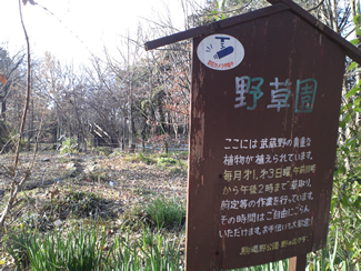 野の花クラブが管理する野草園。毎月第1・3日曜日の午前10時から午後2時まで、野草の観察や手入れなどを行っている。その時間は野草園を開放して、自由に見てもらっている。