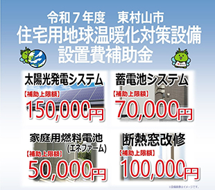 東村山市住宅用 地球温暖化対策設備設置費補助金